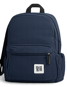 School and work bag with Loshe QR tag